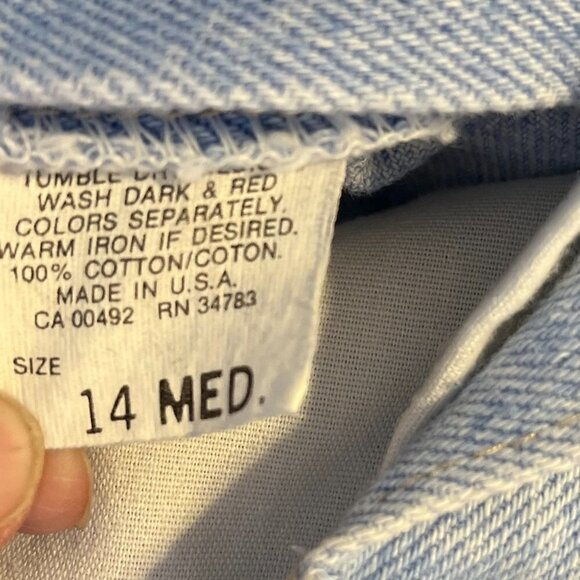 Vintage Union Made Lee Light-Wash High-Rise Jeans Sz Size 14 - Picture 7 of 8